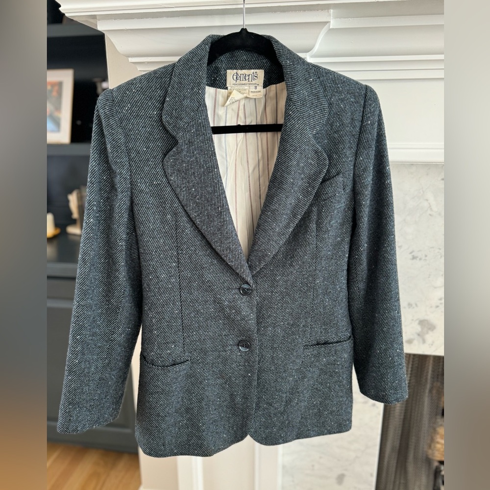 Element Charcoal Herringbone Blazer